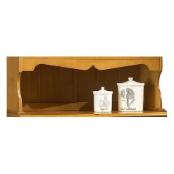 Buffet Vaisselier Pin Miel 4 Portes Style Anglais 6 Niches L 101 H 186 P 42 cm - L 101 x l 42 x H 186 cm