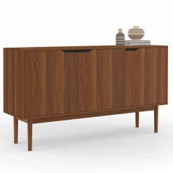 Buffet vintage 140 cm VIGGO 3 portes effet noyer
