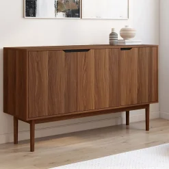 Buffet vintage 140 cm VIGGO 3 portes effet noyer