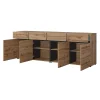 Buffet XL coloris chene et noir 225cm collection HAVANA. Bahut design avec 4 portes et 4 tiroirs.