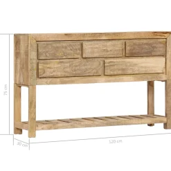 Buffet 120x30x75 cm bois de manguier massif vidaXL