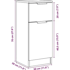 Buffets 2 pcs chêne artisanal 30x30x70 cm bois d'ingénierie vidaXL