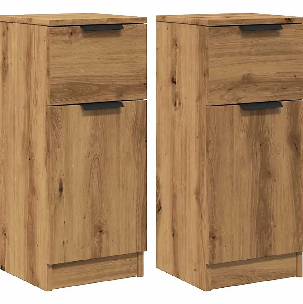 Buffets 2 pcs chêne artisanal 30x30x70 cm bois d'ingénierie vidaXL