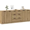 Buffets 3 pcs chêne artisanal 60x30x70 cm bois d'ingénierie vidaXL