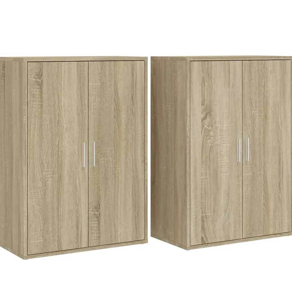 Buffets 2 pcs chêne sonoma 60x31x84 cm bois d'ingénierie vidaXL