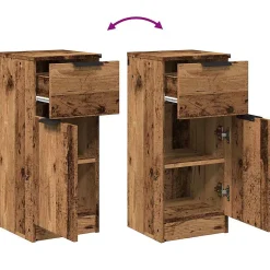 Buffets 2 pcs vieux bois 30x30x70 cm bois d'ingénierie vidaXL