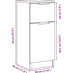 Buffets 2 pcs vieux bois 30x30x70 cm bois d'ingénierie vidaXL