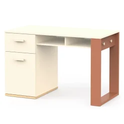 Bureau 1 Porte 1 Tiroir et 2 Niches L120 cm - CAMILLIA