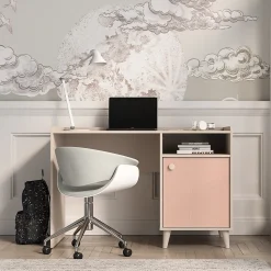 Bureau 1 porte Alycia Beige et Rose