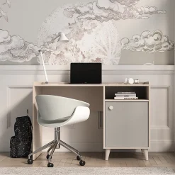 Bureau 1 porte Alycia Beige et Gris