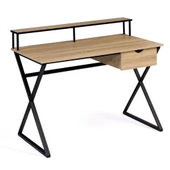 Bureau 1 tiroir ENZO pieds croisés design industriel