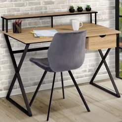 Bureau 1 tiroir ENZO pieds croisés design industriel