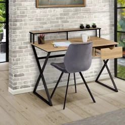 Bureau 1 tiroir ENZO pieds croisés design industriel