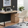 Bureau 1 tiroir et 1 porte - MDF et acier - Coloris : Chêne et noir - GOTAMA