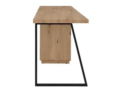 Bureau 1 tiroir et 1 porte - MDF et acier - Coloris : Chêne et noir - GOTAMA