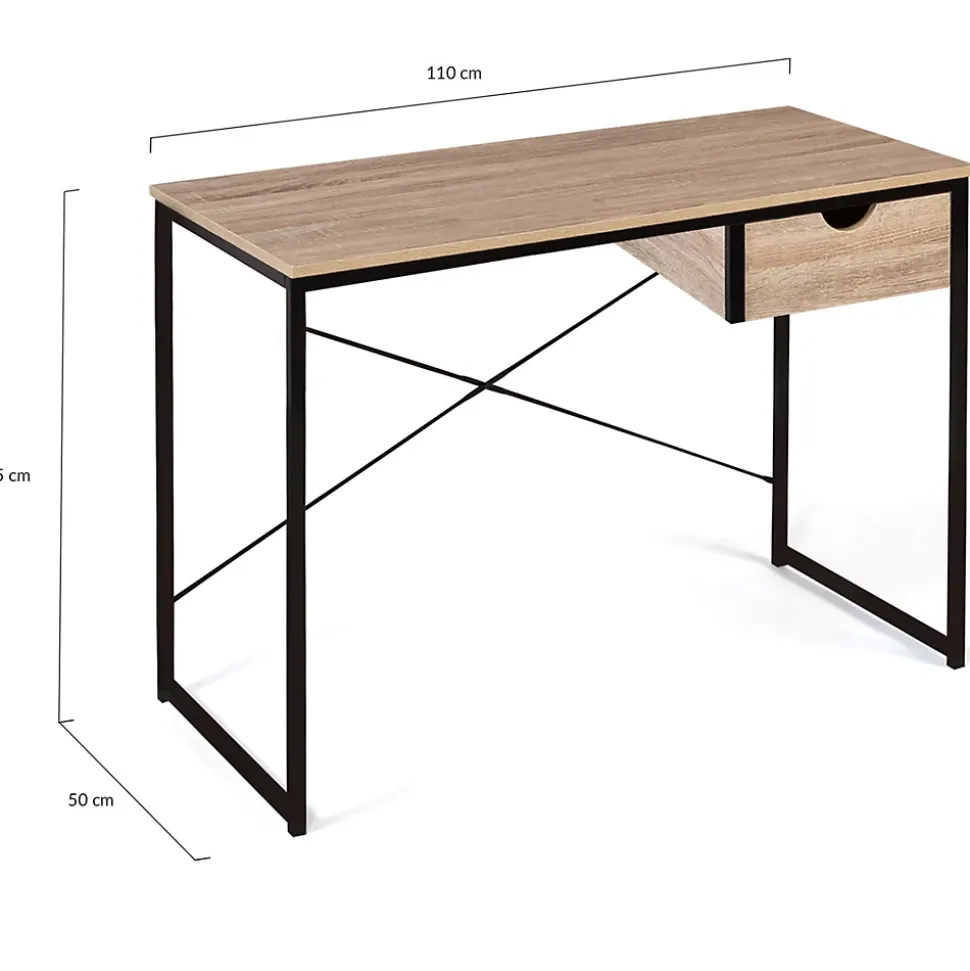 Bureau 1 tiroir latéral DETROIT design industriel