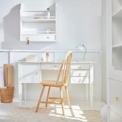 Bureau 4 tiroirs 1 porte Bellamy Royal - Blanc