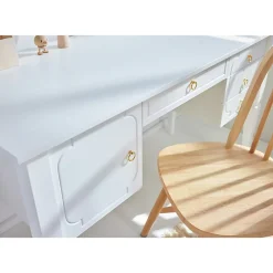 Bureau 4 tiroirs 1 porte Bellamy Royal - Blanc