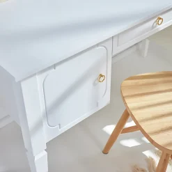 Bureau 4 tiroirs 1 porte Bellamy Royal - Blanc
