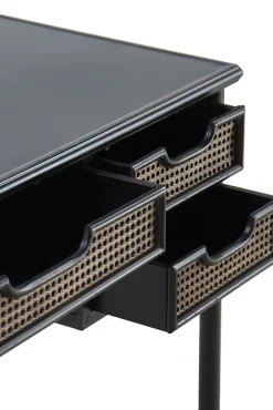 Bureau à tiroirs en bronze avec structure en métal noir