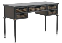 Bureau à tiroirs en bronze avec structure en métal noir