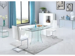Bureau - Verre courbé - Transparent - ELSTRON