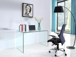 Bureau - Verre courbé - Transparent - ELSTRON