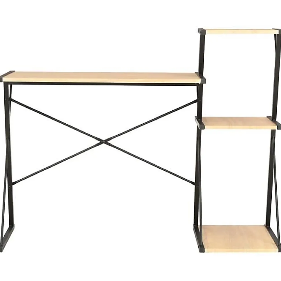 Bureau - VIDAXL - 20289 - Noir et chêne - 116x50x93 cm - Panneaux de particules mat