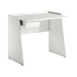 Bureau Abulele, Bureau moderne avec tiroir, Table d'étude ou de bureau, Porte-livre PC, 100% Made in Italy, 90x60h80 cm, Blanc
