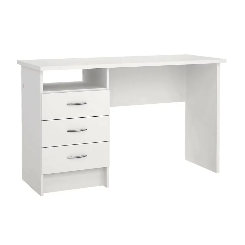 Bureau Andre, Pupitre polyvalent, Table de bureau pour PC, Plan de travail, 120x48 h72 cm, Blanc