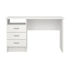 Bureau Andre, Pupitre polyvalent, Table de bureau pour PC, Plan de travail, 120x48 h72 cm, Blanc