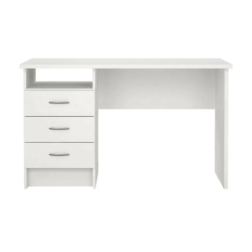 Bureau Andre, Pupitre polyvalent, Table de bureau pour PC, Plan de travail, 120x48 h72 cm, Blanc