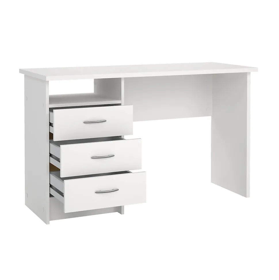 Bureau Andre, Pupitre polyvalent, Table de bureau pour PC, Plan de travail, 120x48 h72 cm, Blanc