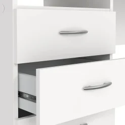 Bureau Andre, Pupitre polyvalent, Table de bureau pour PC, Plan de travail, 120x48 h72 cm, Blanc