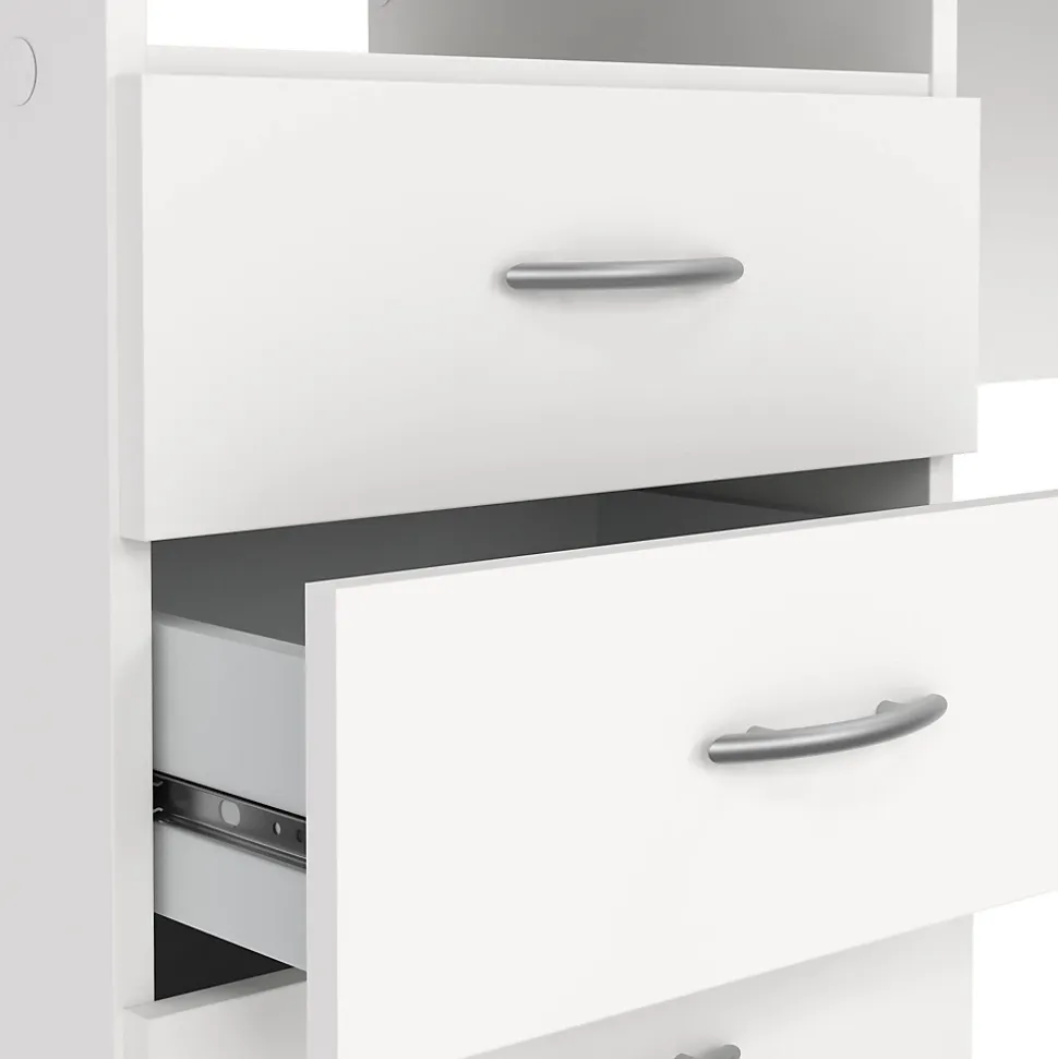 Bureau Andre, Pupitre polyvalent, Table de bureau pour PC, Plan de travail, 120x48 h72 cm, Blanc