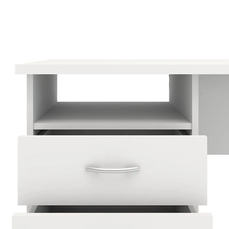 Bureau Andre, Pupitre polyvalent, Table de bureau pour PC, Plan de travail, 120x48 h72 cm, Blanc