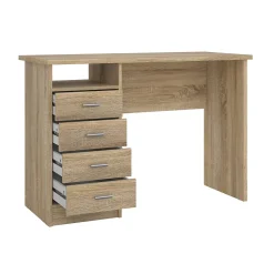 Bureau Appollo, Pupitre polyvalent, Table de bureau pour PC, Plan de travail, 110x49 h76 cm, Chêne