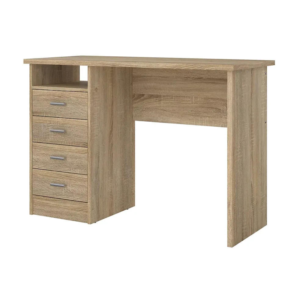 Bureau Appollo, Pupitre polyvalent, Table de bureau pour PC, Plan de travail, 110x49 h76 cm, Chêne
