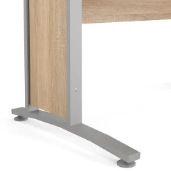Bureau Ascorbato, Pupitre polyvalent, Table de bureau pour PC, Plan de travail, 150x80 h75 cm, Gris et Chêne