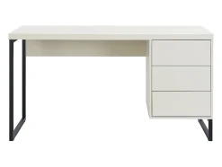 Bureau avec 3 tiroirs - MDF et métal - Beige et noir - TIMFIA