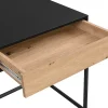 Bureau avec 2 tiroirs - MDF et métal - Noir et naturel - VUORIA