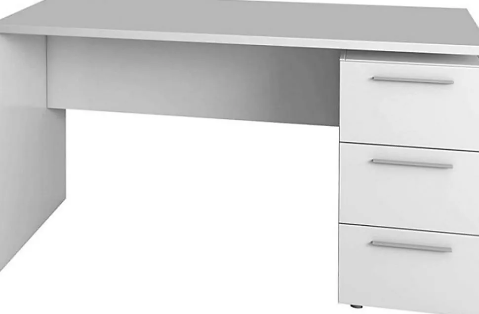 Bureau avec 3 tiroirs coloris Blanc Artik - 74 x 138 x 60 cm
