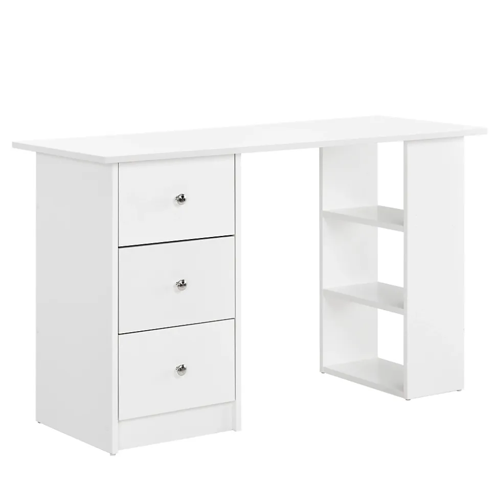 Bureau avec 3 tiroirs Lemberg 120 x 49 x 72 cm blanc en.casa