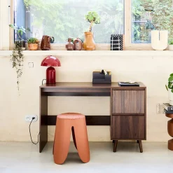 Bureau avec 2 tiroirs noyer LINEAR L 120 x P 48 x H 75cm