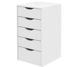 Bureau avec commode de rangement coloris blanc