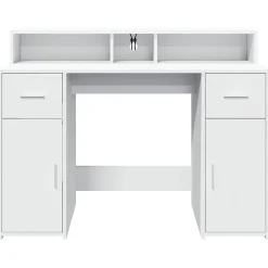 Bureau avec lumières LED blanc 120x55x91 cm bois d'ingénierie vidaXL