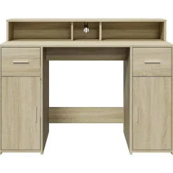 Bureau avec lumières LED chêne sonoma bois d'ingénierie vidaXL