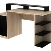 Bureau avec rangements ZACHARIE - Coloris : chêne et noir