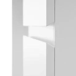Bureau avec Tiroirs - Bureau avec Coiffeuse et Rangements, Bois, Blanc et Bois Clair - 125x38,9x76 cm