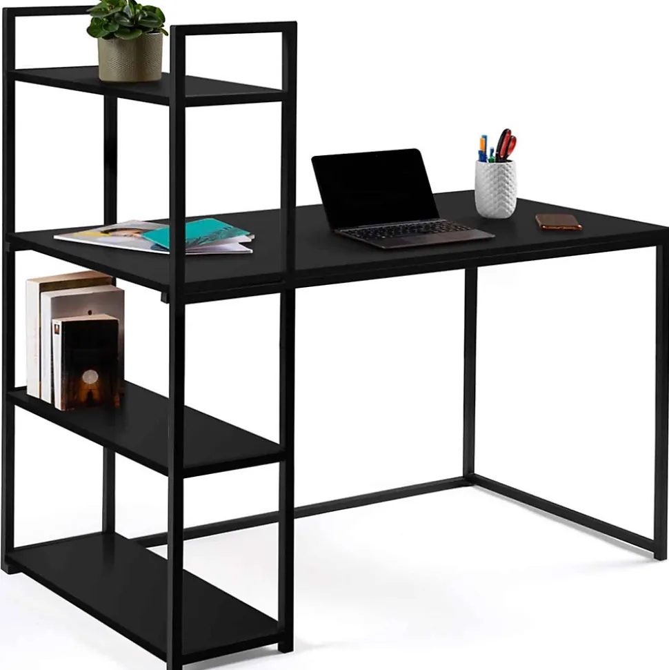 Bureau bibliothèque DELSON noir design industriel